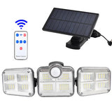 ADJUSTABLE 3 HEADS 122 LED SOLAR LIGHT