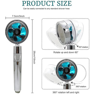 High Pressure Water Shower Head with small Fan