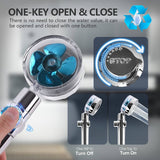 High Pressure Water Shower Head with small Fan