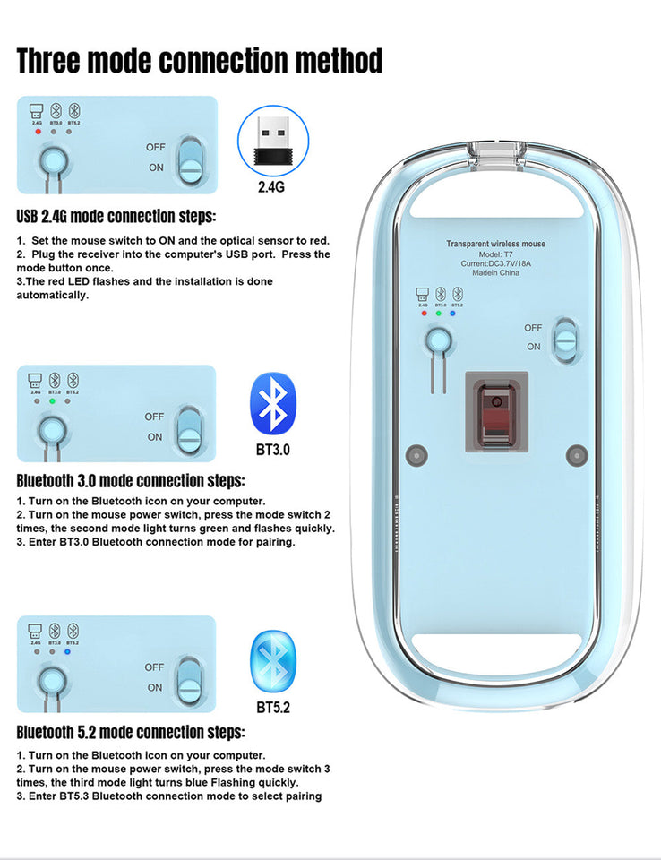 Wireless Transparent Mouse