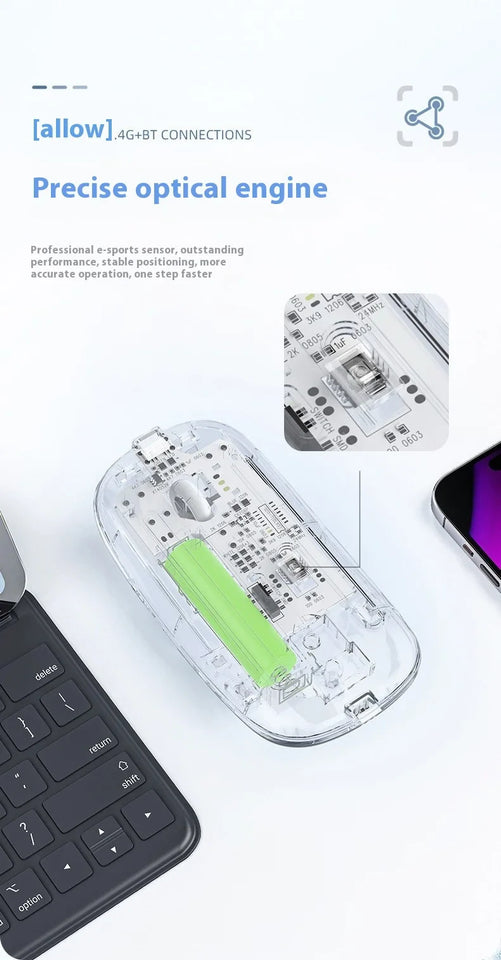 Rechargeable Transparent Gaming Mouse